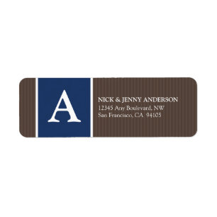 Bold Stripe Return Address Label (chocolate/navy)