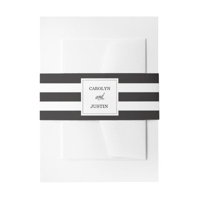 Bold Stripe Wedding Belly Band Invitation Belly Band (Front Example)