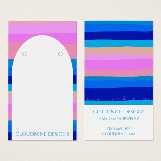 Bold Stripes Arch Earring Jewellery Display Card (Front & Back)