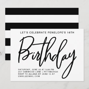 Bold Stripes Birthday Party Invitation