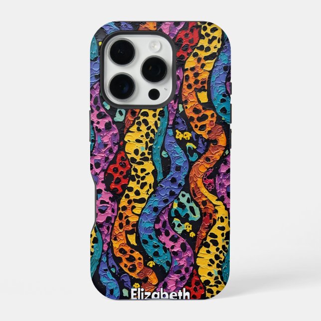 Bold Stripes: Leopard Print Abstraction iPhone Case (Back)