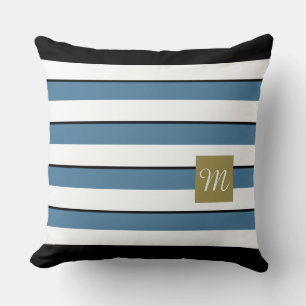 Bold Stripes Monogram Cushion