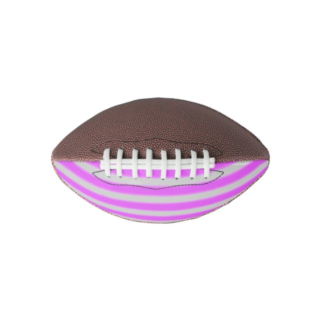 Bold Stripes Pink and White American Football (Front)