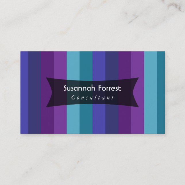 Bold Stripes: Purple, Raspberry, Teal, 01 Business Card (Front)