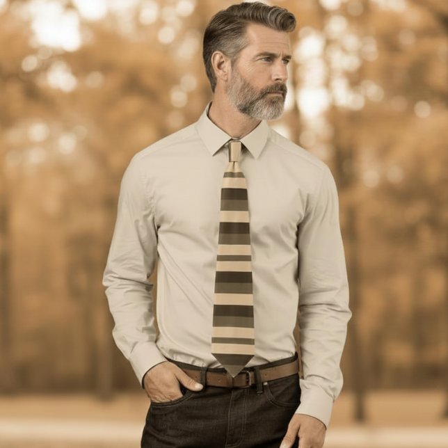 bold stripes - sepia tones tie (Creator Uploaded)