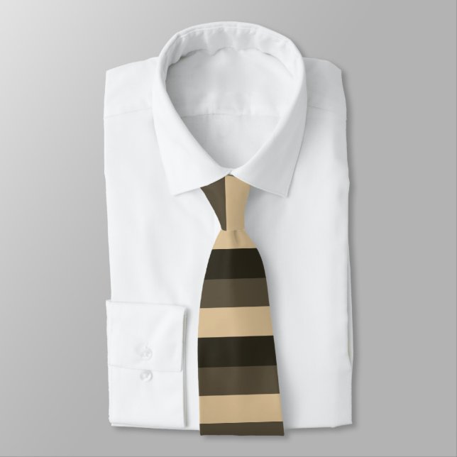 bold stripes - sepia tones tie (Tied)