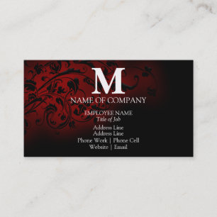 Bold Stylish Custom Template Monogrammed Damask Business Card