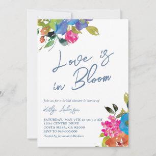 Bold Summer Floral Bridal Shower Invitation