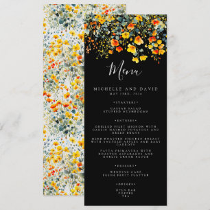 Bold Summer Floral Wedding Menu