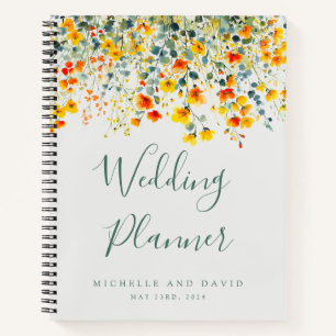 Bold Summer Floral Wedding Planner Notebook