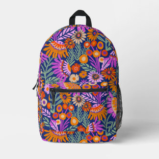 Bold Summer Garden Floral Printed Backpack