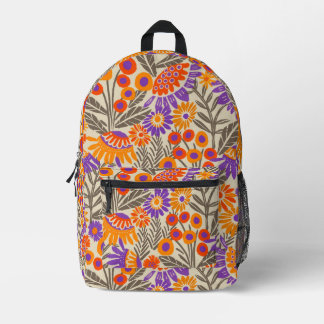 Bold Summer Garden floral Printed Backpack