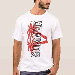 Bold Summer Graphic T-Shirt Red tropical
