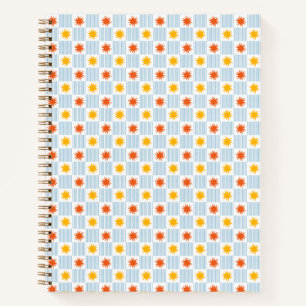 Bold Sunburst Striped Chequerboard Notebook - S
