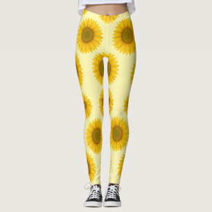 Bold Sunflower Pattern Leggings