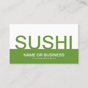 bold SUSHI (colour customisable) Business Card
