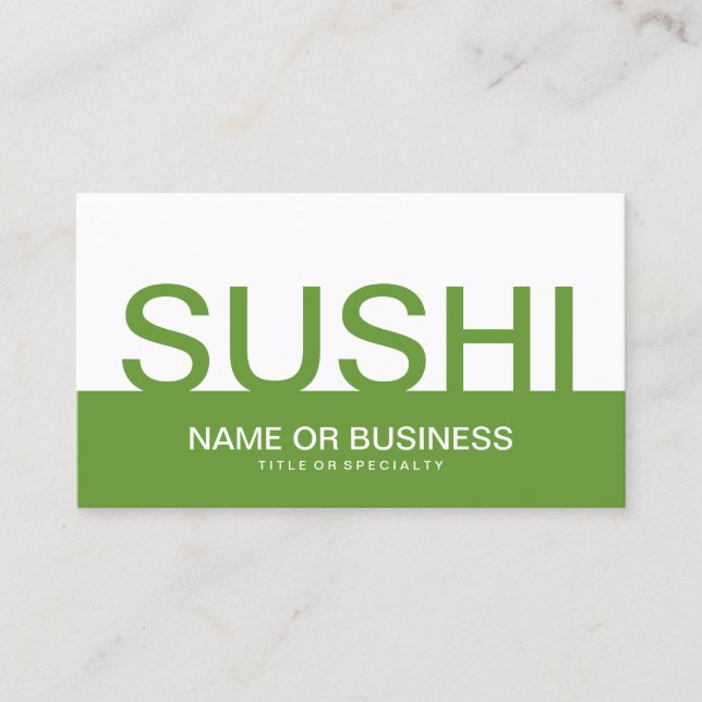 bold SUSHI (colour customisable) Business Card (Front)