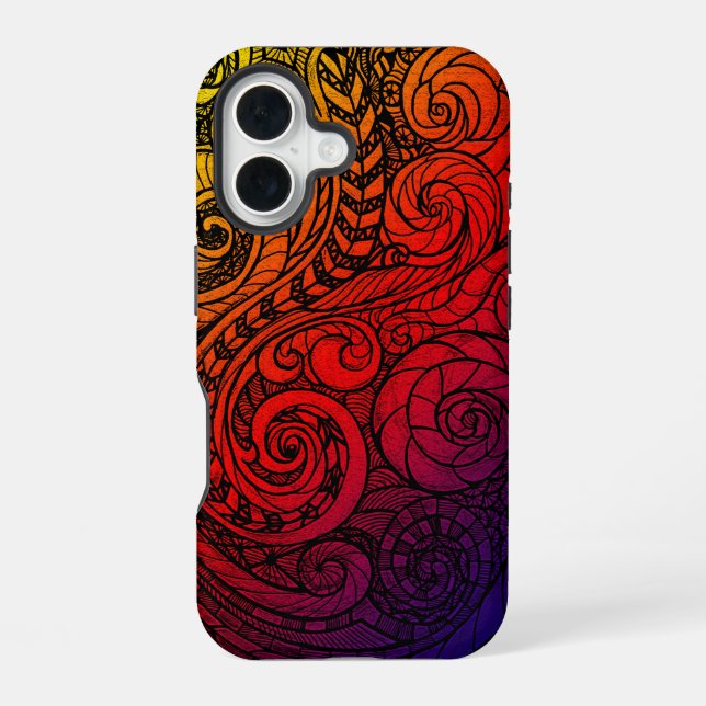Bold Swirl Doodle iPhone Case (Back)