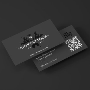 Bold Tattooist Tattoo Artist Crown Charcoal Business Card