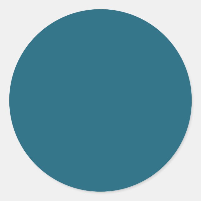 Bold Teal Blue Background Solid Fashion Colour Tre Classic Round Sticker (Front)