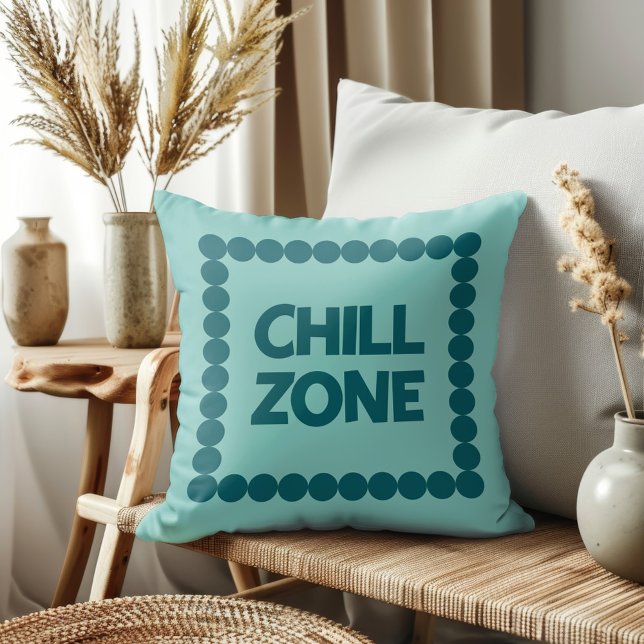 Bold Teal Chill Zone Dorm Room Bed Decor  Cushion (Creator Uploaded)