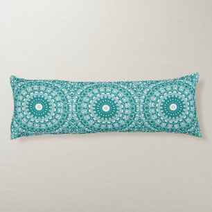 Bold Teal Mandala Pattern Body Cushion