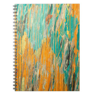 Bold Teal Orange Abstract Paint Notebook