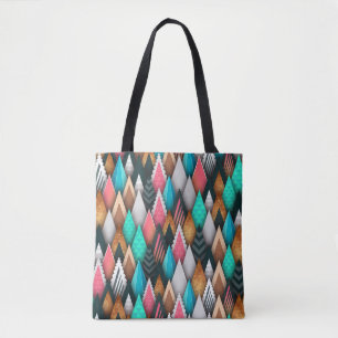 Bold Teal Pink Brown Black Modern Abstract Tote Bag