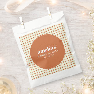Bold Terracotta Retro Trendy Bridal Shower Custom Favour Bags