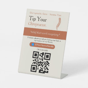 Bold Terracotta Tip Your staff qr code venmo pays Pedestal Sign