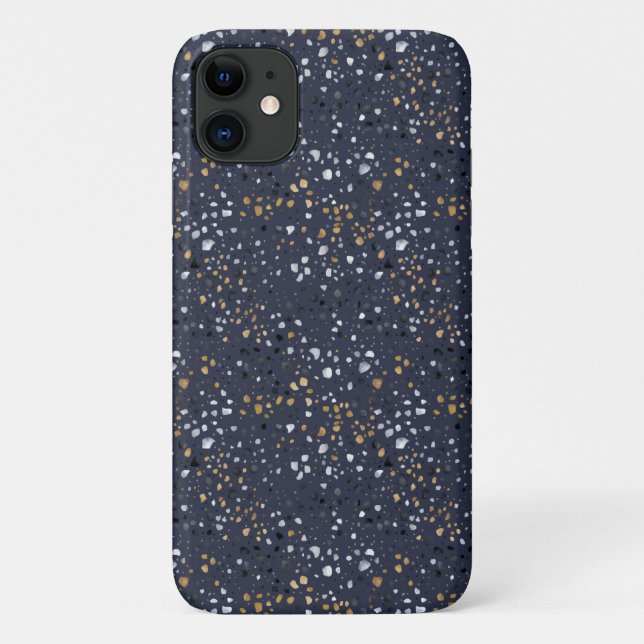 Bold Terrazzo Print (Navy) Case-Mate iPhone Case (Back)