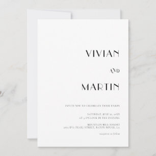 Bold Text Black and White Wedding All-in-one QR Invitation
