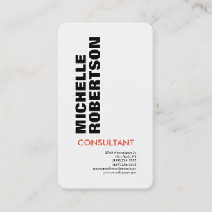Bold Text Black White Modern Minimalist Plain Business Card