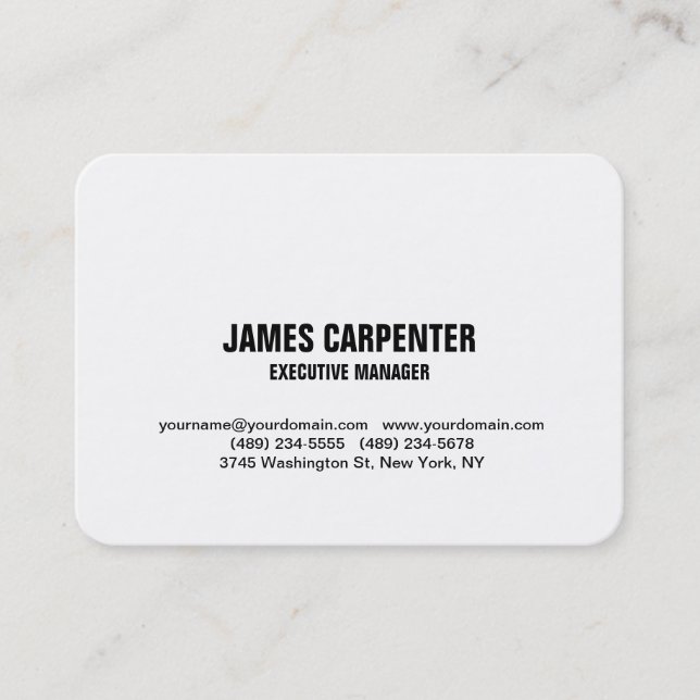 Bold Text Black White Unique Modern Professional Business Card (Front)