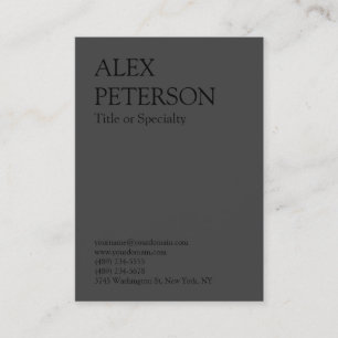 Bold Text Grey Black Professional Business Card