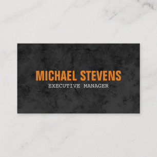 Bold Text Grey Orange Stylish Modern Contemporary Business Card