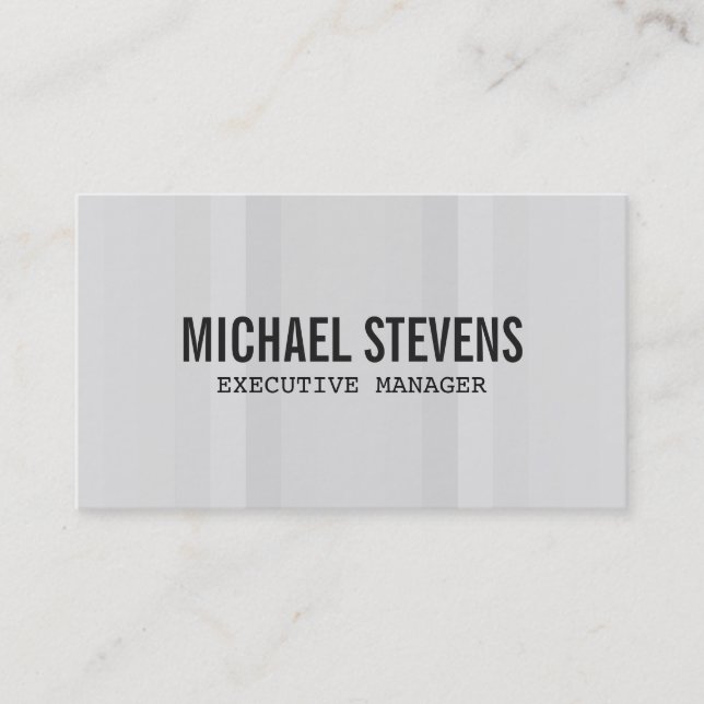 Bold Text Grey Stylish Modern Contemporary Business Card (Front)