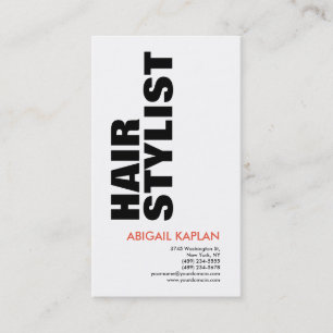 Bold Text Hair Stylist Modern Minimalist Elegant Business Card