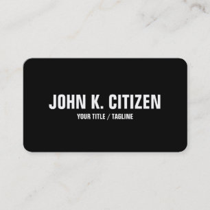 Bold Text Rounded Business Card - black / white