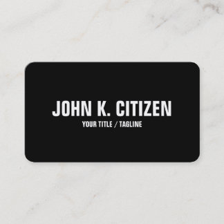 Bold Text Rounded Business Card - black / white