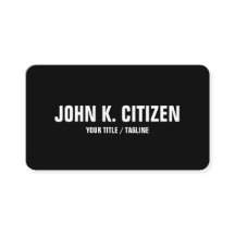 Bold Text Rounded Business Card - black / white