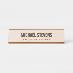 Bold Text Stylish Professional Desk Name Plate