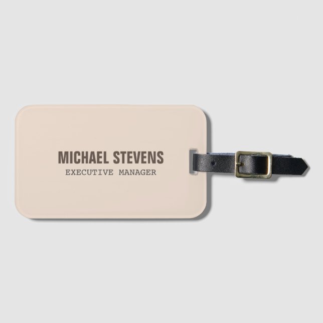 Bold Text Stylish Professional Luggage Tag (Front Horizontal)