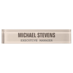 Bold Text Stylish Professional Nameplate