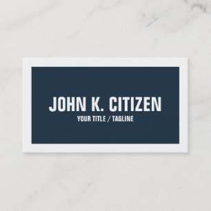 Bold Text Wide Border Business Card - blue / white