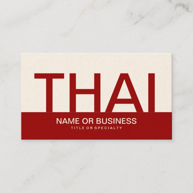 bold THAI (colour customisable) Business Card (Front)
