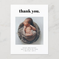 Bold Thank You Baby Photo Birth