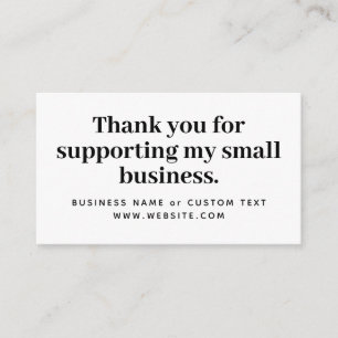 Bold Thank You For Supporting My Small Business Enclosure Card