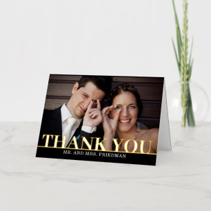 Bold Thanks FOIL Folded Photo Thank You Card