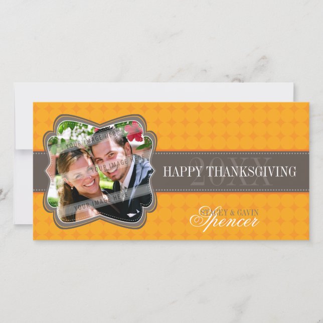 BOLD THANKSGIVING PHOTOCARD :: decorativeband 7 Holiday Card (Front)